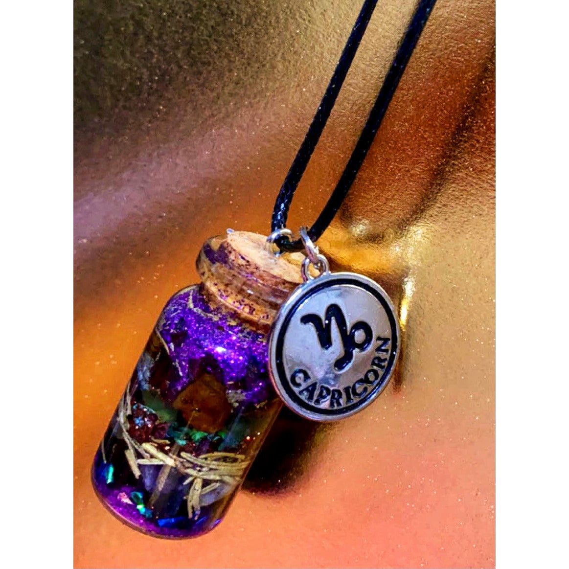 Capricorn Zodiac Sign Honey Jar Necklace - Indigo Sols